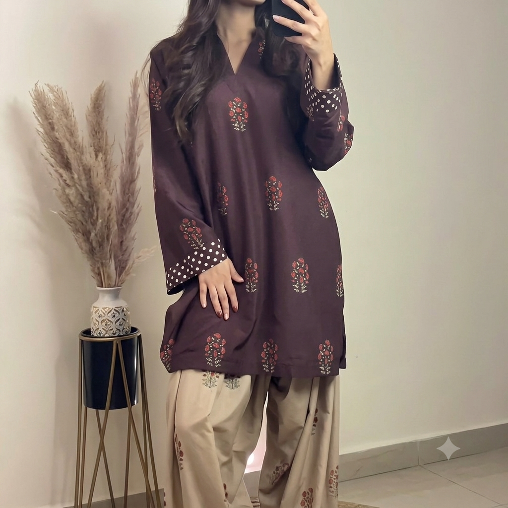 1785792062335 পাকিস্তানি স্ক্রিন প্রিন্ট টু-পিস - Image 1